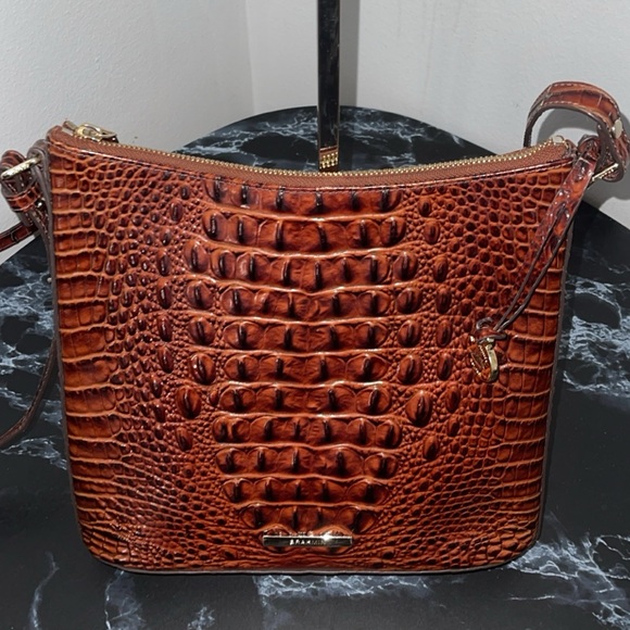 BRAHMIN Melbourne Collection Handbag Katie Leather Crocodile Crossbody AUTHENTIC - Picture 8 of 16